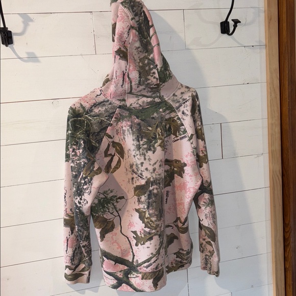 Cabela’s Outfitters Pink Camo Camouflage Lined Women’s Large Hooded Sweatshirt - Picture 3 of 11